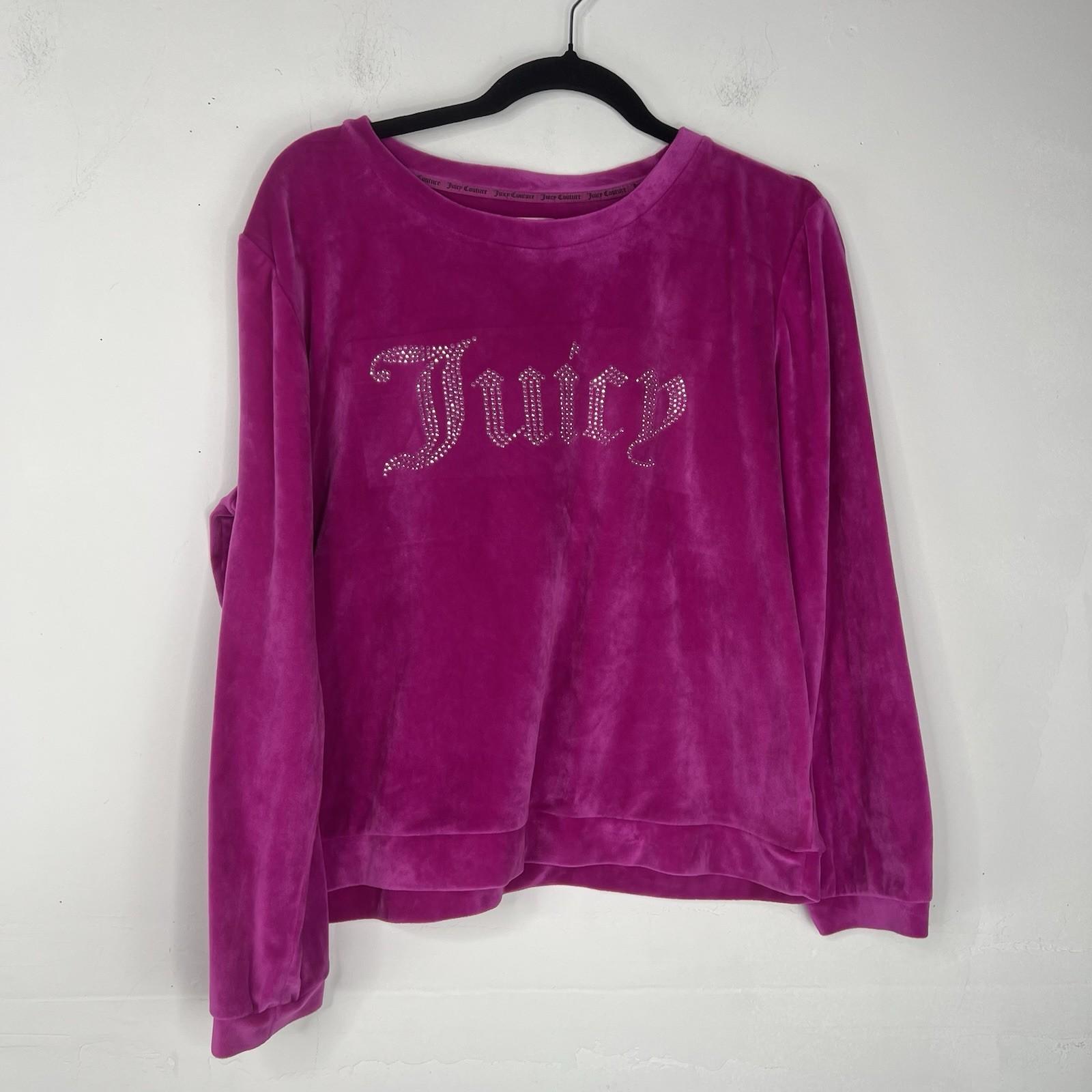 Juicy Couture Y2K Pajama Set Pant Sweater XL  Loungewear Pink Sparkly Logo
