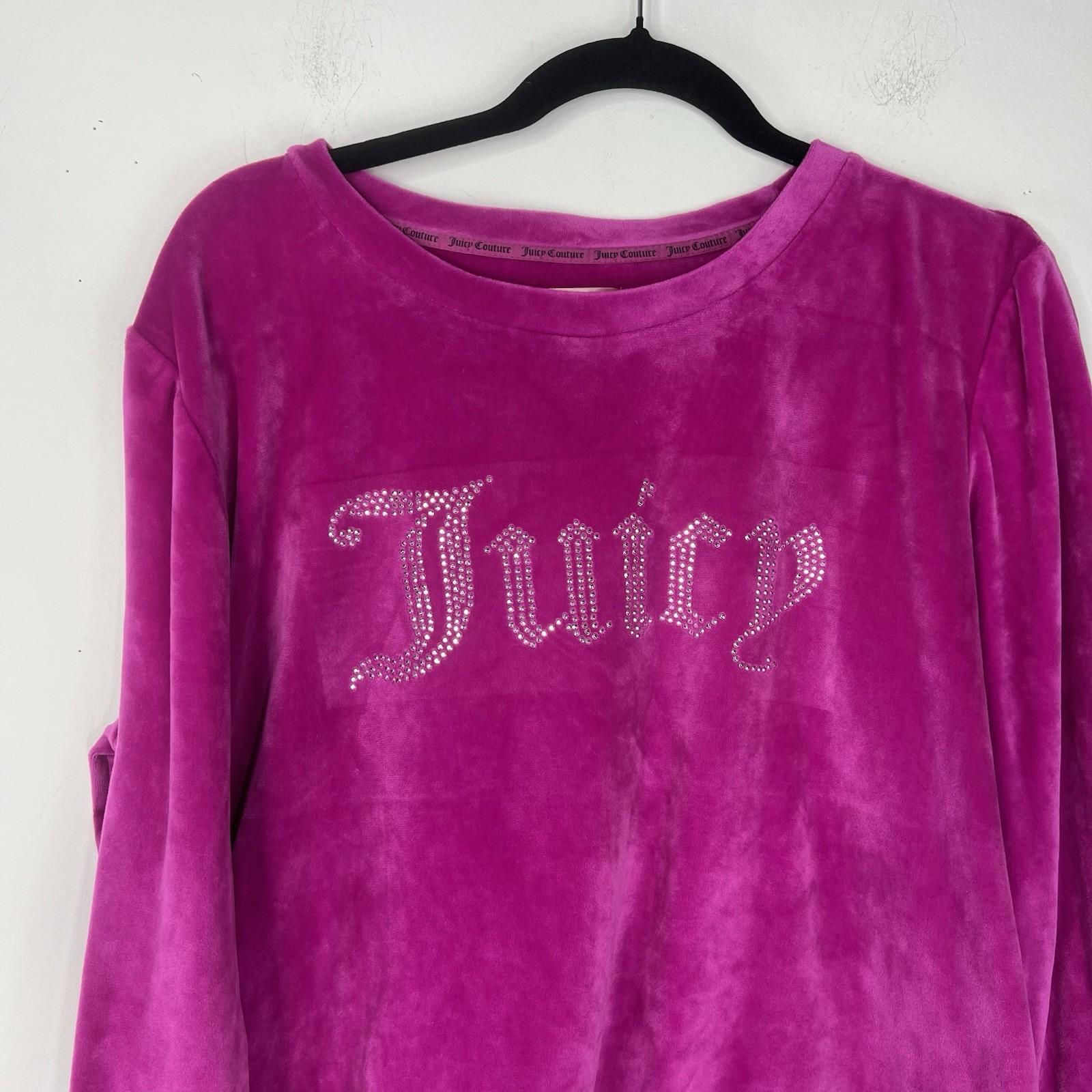 Juicy Couture Y2K Pajama Set Pant Sweater XL  Loungewear Pink Sparkly Logo