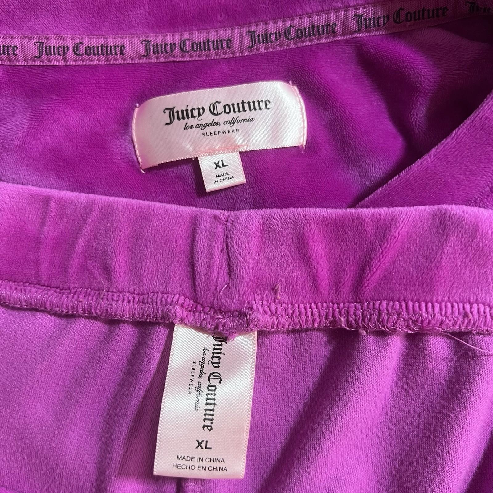 Juicy Couture Y2K Pajama Set Pant Sweater XL  Loungewear Pink Sparkly Logo