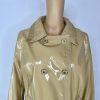 New York & C Women PVC Rain Coat Size M Yellow Gold Double Breasted Wind Braker