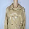 New York & C Women PVC Rain Coat Size M Yellow Gold Double Breasted Wind Braker