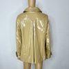New York & C Women PVC Rain Coat Size M Yellow Gold Double Breasted Wind Braker