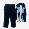 Koman Sport Men 2PC Track Jacket XXL PantS 40X32  Faux Suede Patchwork Navy New