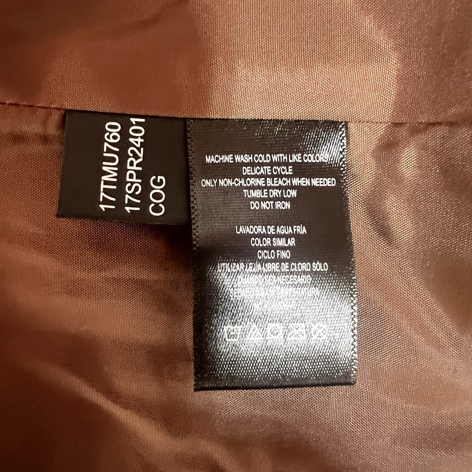 Kenneth Cole Faux Leather Moto Jacket Size L Cognac Asymmetrical Notch Collar