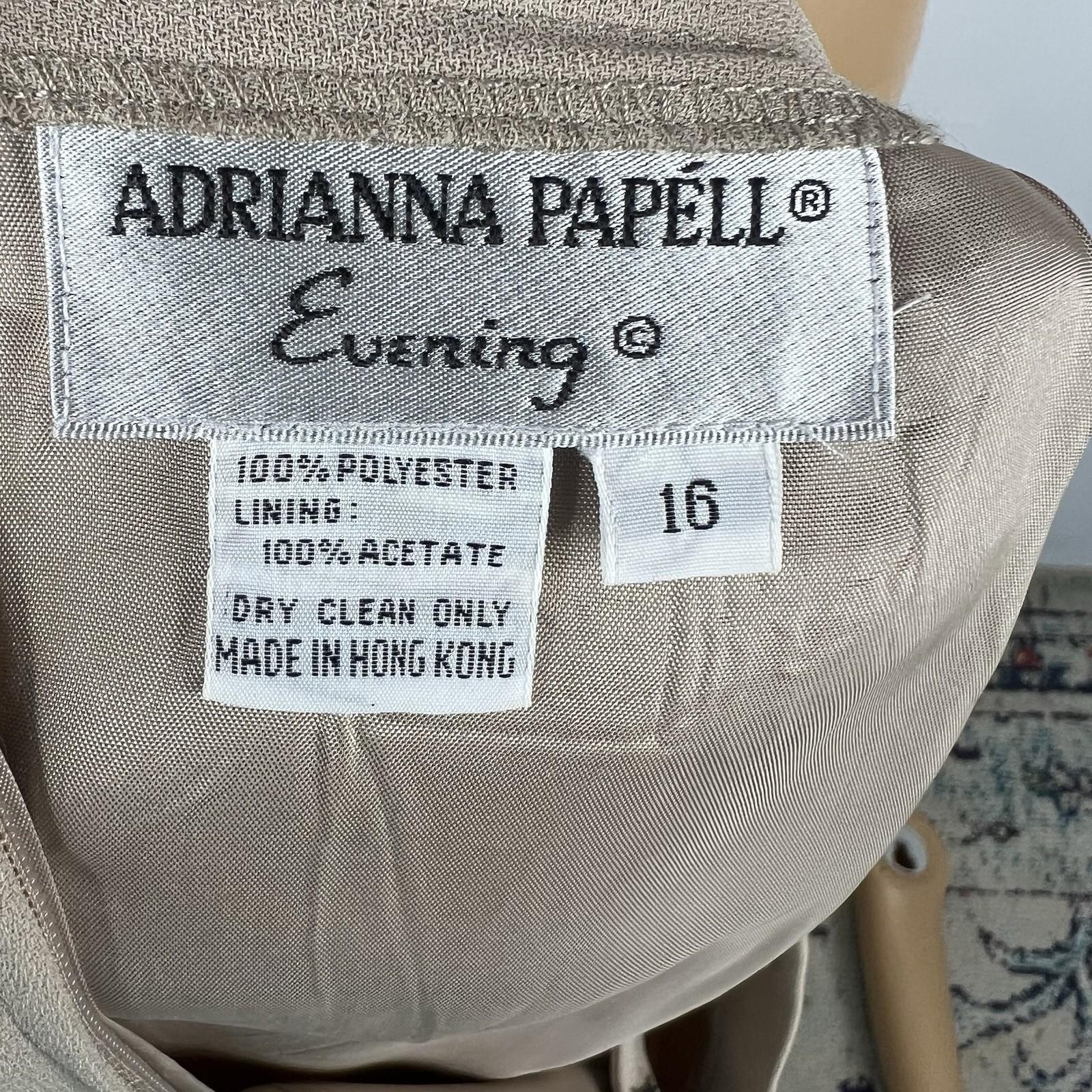 Adrianna Papell Evening Evening 100% Silk Beaded Top and Maxi Skirt Size 16