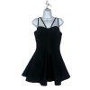 Akira Roxy Bandage Mini Dress Size L Black sweetheart neckline Flared strappy