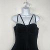 Akira Roxy Bandage Mini Dress Size L Black sweetheart neckline Flared strappy