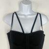 Akira Roxy Bandage Mini Dress Size L Black sweetheart neckline Flared strappy