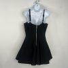 Akira Roxy Bandage Mini Dress Size L Black sweetheart neckline Flared strappy