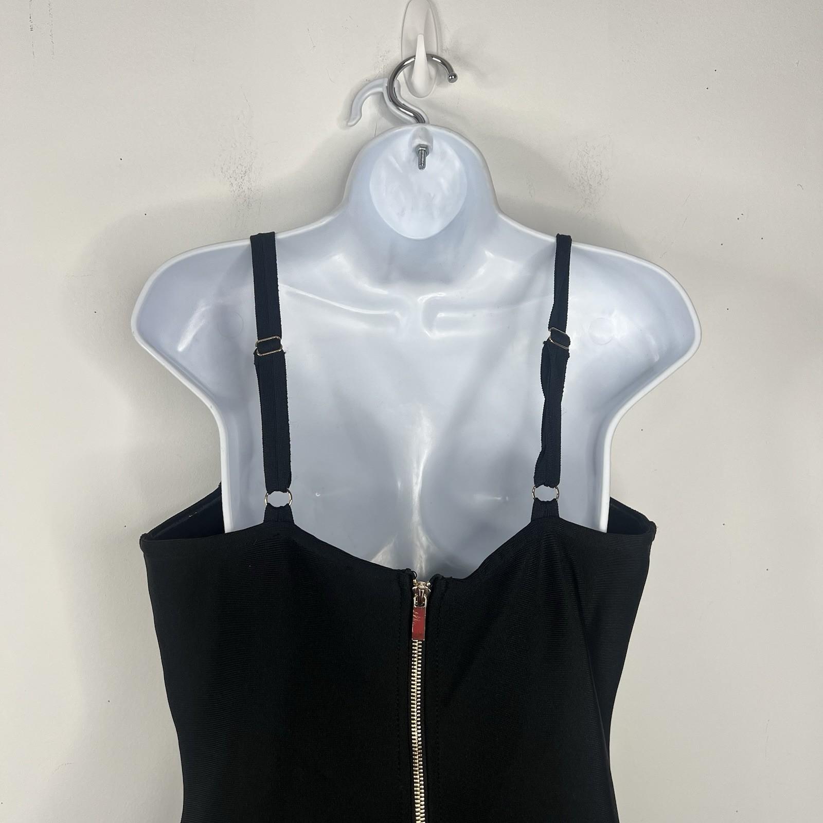 Akira Roxy Bandage Mini Dress Size L Black sweetheart neckline Flared strappy