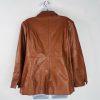 Dennis Basso Women Luxe Faux Leather A-Line Jacket Size MP Cognac New Preppy