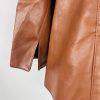 Dennis Basso Women Luxe Faux Leather A-Line Jacket Size MP Cognac New Preppy