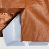 Dennis Basso Women Luxe Faux Leather A-Line Jacket Size MP Cognac New Preppy