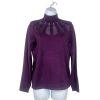 Carmen Marc Valvo Women Sweater Size M Purple Knit High Neck Cozzy New