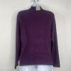 Carmen Marc Valvo Women Sweater Size M Purple Knit High Neck Cozzy New