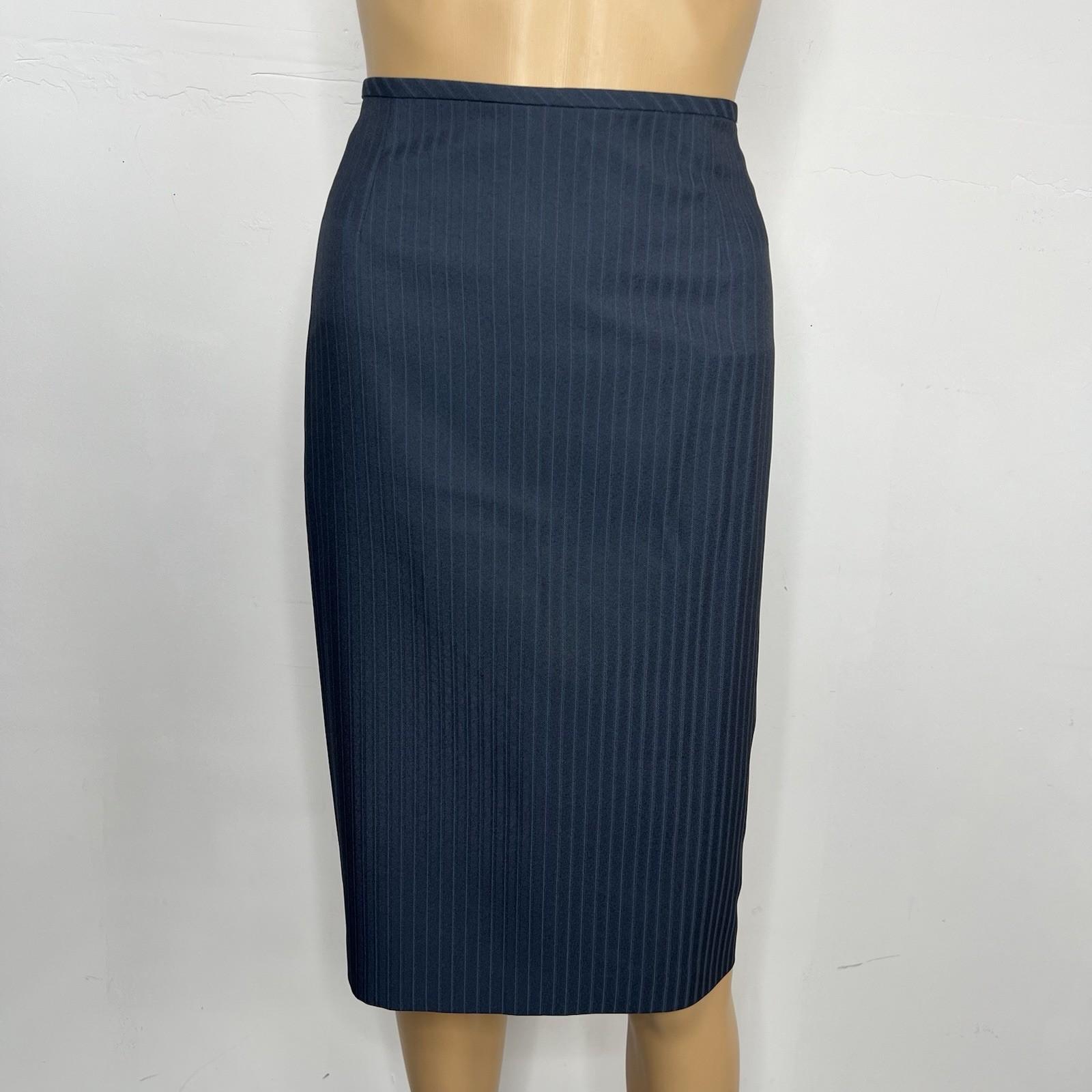 Evan Picone Women Skirt 10 Suit 12 Blue Striped Career Business Timeless New