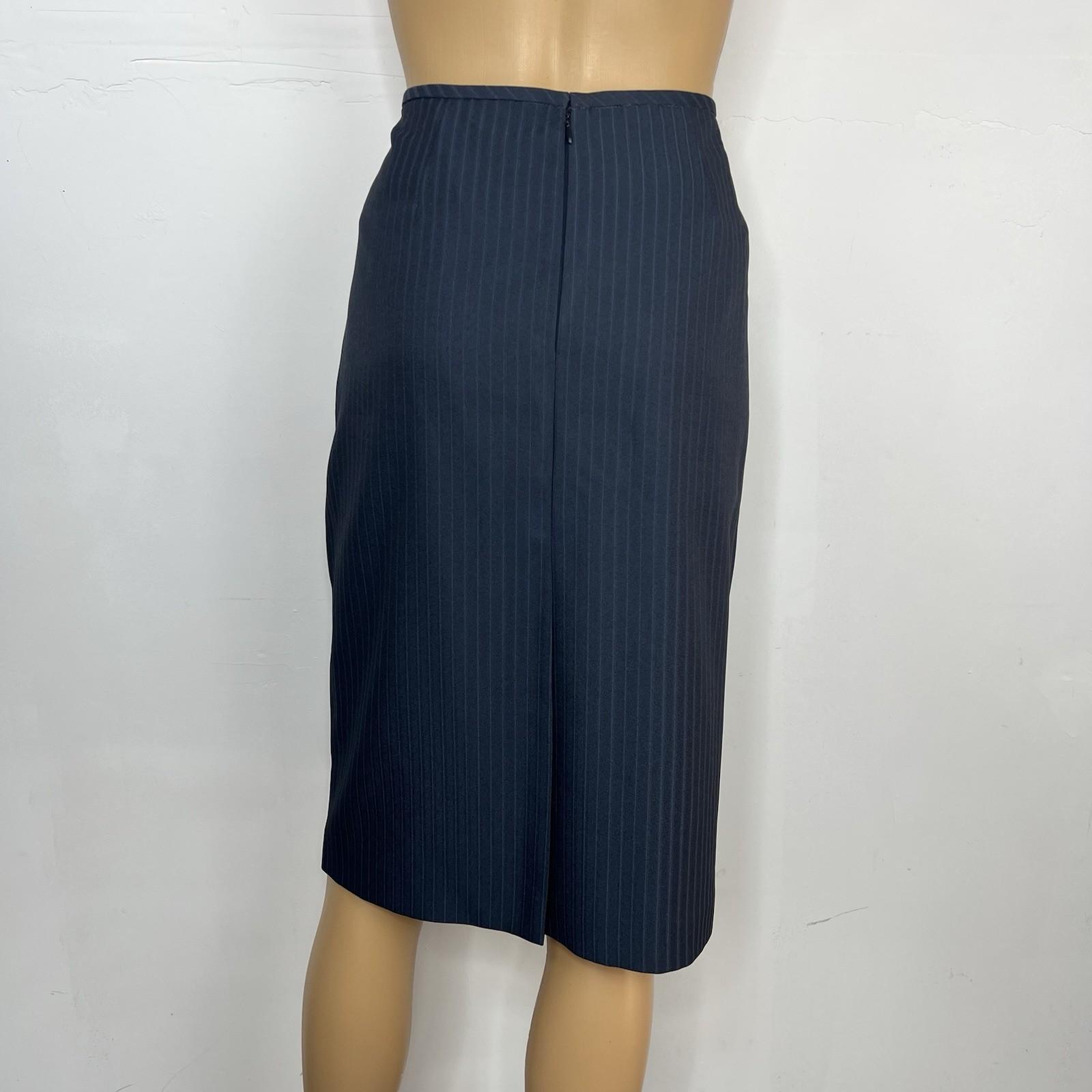 Evan Picone Women Skirt 10 Suit 12 Blue Striped Career Business Timeless New