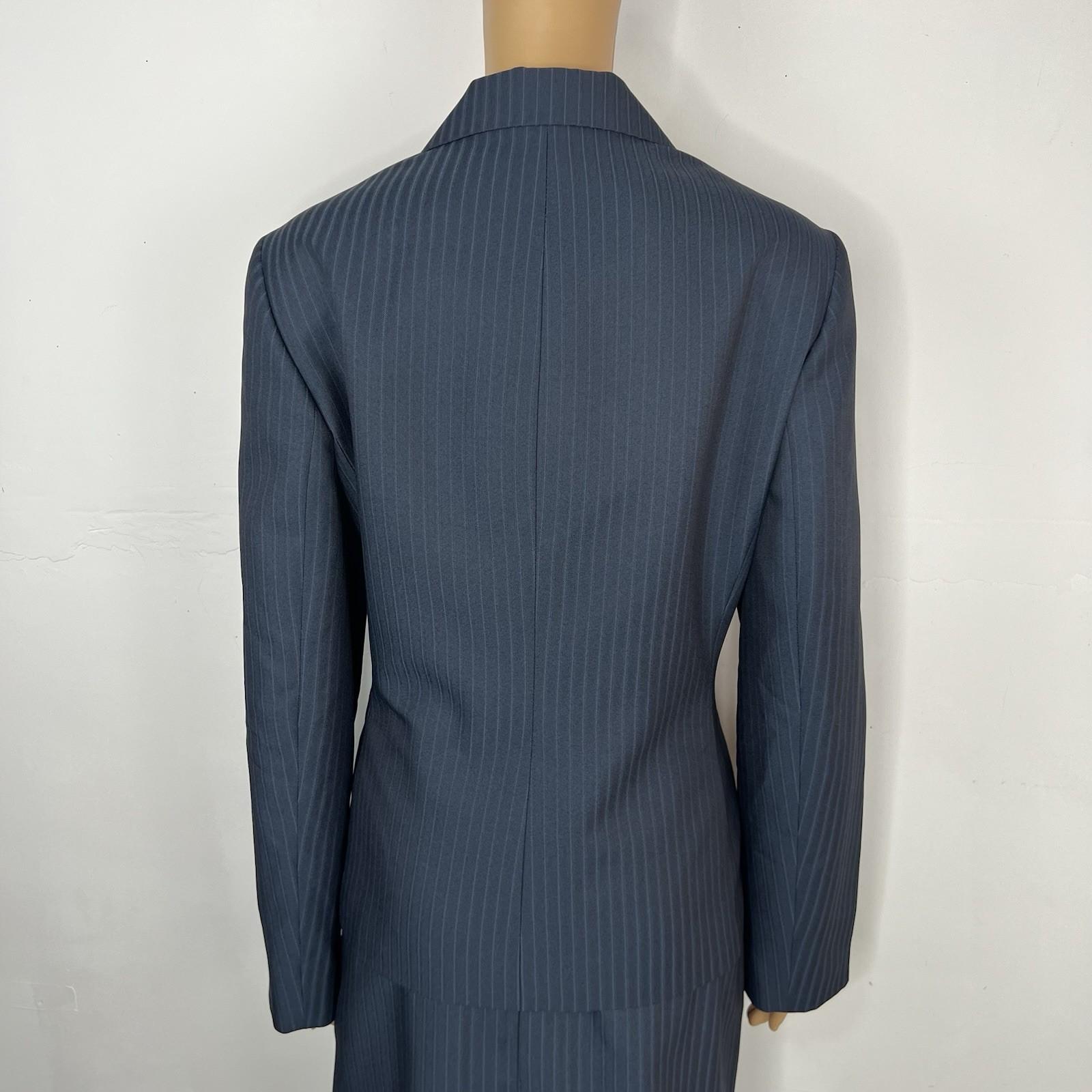 Evan Picone Women Skirt 10 Suit 12 Blue Striped Career Business Timeless New