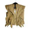 Poleci Sleeveless Ruffle Top Vest Size 6 Khaki Urban Chic Bustle Details New