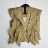 Poleci Sleeveless Ruffle Top Vest Size 6 Khaki Urban Chic Bustle Details New