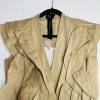 Poleci Sleeveless Ruffle Top Vest Size 6 Khaki Urban Chic Bustle Details New