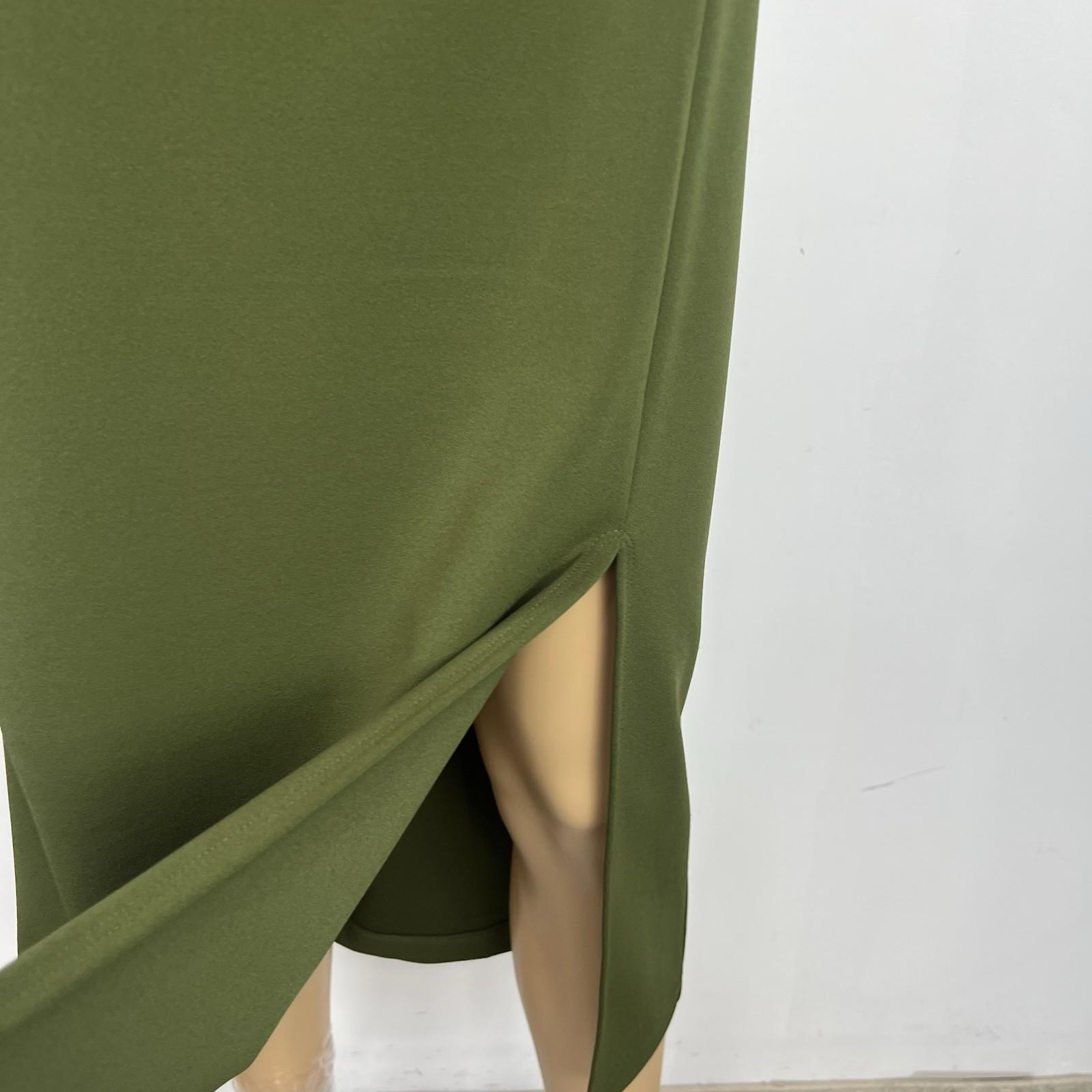New York Clothing Co Stretch Pencil Skirt Size M Olive Green Mid Length New