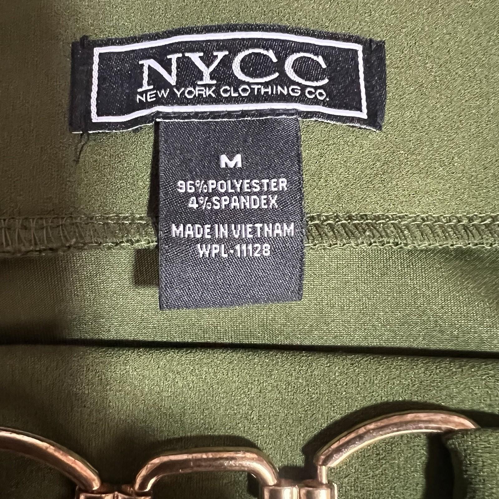 New York Clothing Co Stretch Pencil Skirt Size M Olive Green Mid Length New