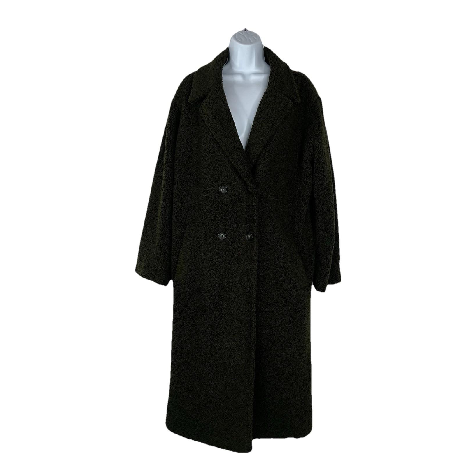 Splendid Sivan Boucle Coat Double Breasted Women Size L Oversized Teddy Cozy