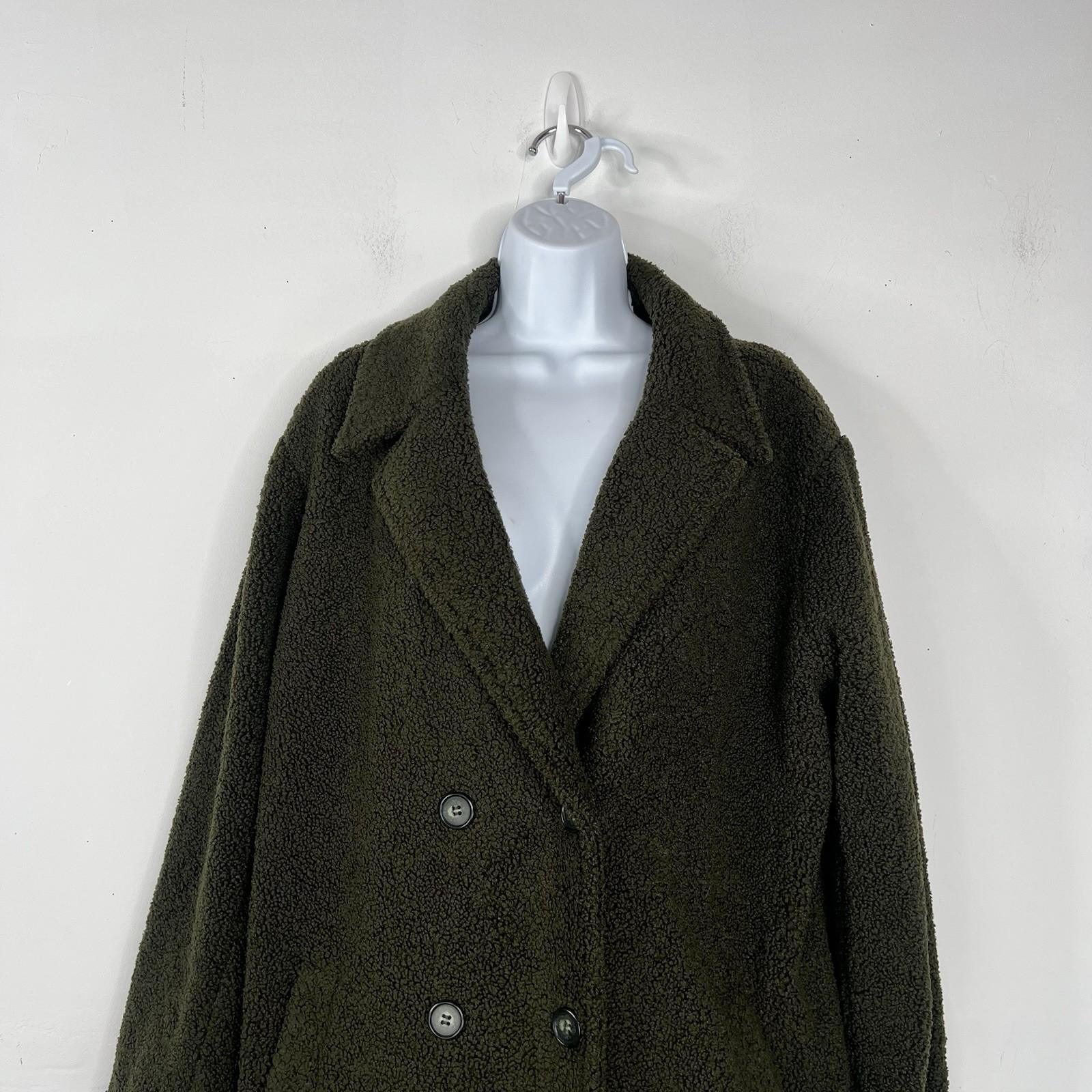 Splendid Sivan Boucle Coat Double Breasted Women Size L Oversized Teddy Cozy