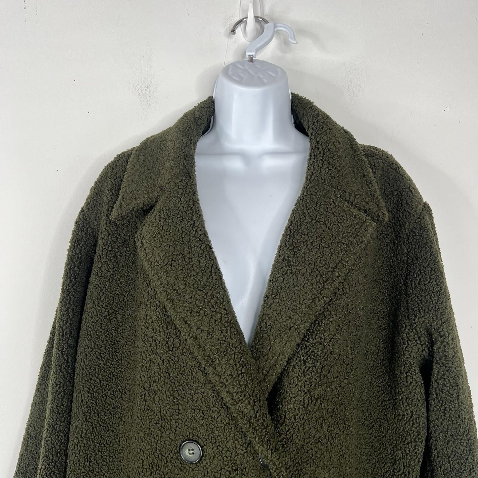 Splendid Sivan Boucle Coat Double Breasted Women Size L Oversized Teddy Cozy