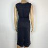 SIONI Women Knit Skirt Suit Top Size 8 Blue Metallic Beaded Timeless Cardigan