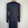 SIONI Women Knit Skirt Suit Top Size 8 Blue Metallic Beaded Timeless Cardigan