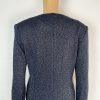 SIONI Women Knit Skirt Suit Top Size 8 Blue Metallic Beaded Timeless Cardigan