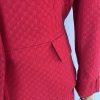 Tahari ASL Women Skirt Suit Size 10 Ruby Red Ruffle Collar Cuff Lined 2PC Career