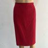 Tahari ASL Women Skirt Suit Size 10 Ruby Red Ruffle Collar Cuff Lined 2PC Career