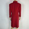 Tahari ASL Women Skirt Suit Size 10 Ruby Red Ruffle Collar Cuff Lined 2PC Career