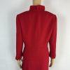 Tahari ASL Women Skirt Suit Size 10 Ruby Red Ruffle Collar Cuff Lined 2PC Career