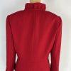 Tahari ASL Women Skirt Suit Size 10 Ruby Red Ruffle Collar Cuff Lined 2PC Career