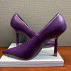 10-198.jpg Steve Madden Sedona Leather Shoes Size 8M Purple Pointed Toes Pump Spool Heel