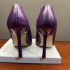 10-199.jpg Steve Madden Sedona Leather Shoes Size 8M Purple Pointed Toes Pump Spool Heel