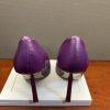 10-201.jpg Steve Madden Sedona Leather Shoes Size 8M Purple Pointed Toes Pump Spool Heel