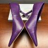 10-204.jpg Steve Madden Sedona Leather Shoes Size 8M Purple Pointed Toes Pump Spool Heel