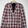 Suslo Couture Men Double Breasted Suit 38L Pants 32x28 Plaid Red Black 2PC