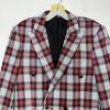 Suslo Couture Men Double Breasted Suit 38L Pants 32x28 Plaid Red Black 2PC