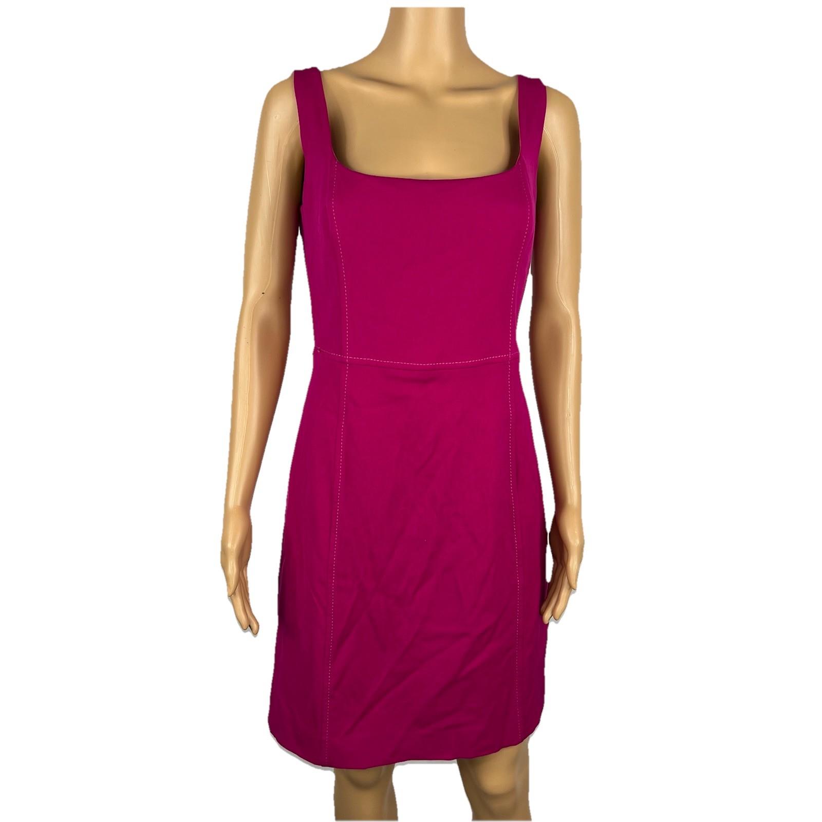 Armani Collezioni Virgin Wool Sleeveless Sheath Dress Size 12 Made In Italy