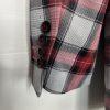 Suslo Couture Men Double Breasted Suit 38L Pants 32x28 Plaid Red Black 2PC