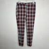 Suslo Couture Men Double Breasted Suit 38L Pants 32x28 Plaid Red Black 2PC