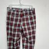 Suslo Couture Men Double Breasted Suit 38L Pants 32x28 Plaid Red Black 2PC