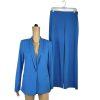 White House Black Market 2PC Stretch Pant Suit Size 8 Isla One Button Blue New