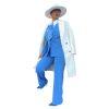 White House Black Market 2PC Stretch Pant Suit Size 8 Isla One Button Blue New